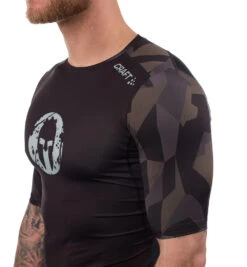 SPARTAN By CRAFT Delta 2.0 Compression SS Top - Men's -Sportswear Sales Shop Spartan Mens Craft Delta 2.0 Compression Singlet Black Woods 7