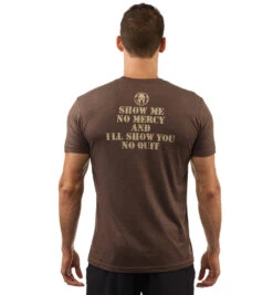 SPARTAN Show No Mercy Tee - Men's -Sportswear Sales Shop Spartan Mens Show No Mercy Tee Brown 3